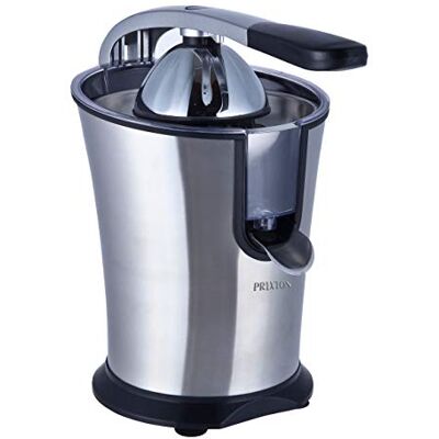 Prixton Elektrische citruspers / automatische oranje citruspers drukt gemakkelijk sap uit met 160 W vermogen en een inhoud van 800 ml, zwart/roestvrij staal, afmetingen 31 x 20 x 32 cm XP1 Prixton Elektrische citruspers / automatische oranje citruspers drukt gemakkelijk sap uit met 160 W vermogen en een inhoud van 800 ml, zwart/roestvrij staal, afmetingen 31 x 20 x 32 cm XP1