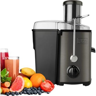 Black & Decker BXJE600E Sapcentrifuge, 600 W, 2 snelheden, roestvrij staal, grijs Black & Decker BXJE600E Sapcentrifuge, 600 W, 2 snelheden, roestvrij staal, grijs