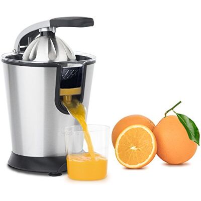 H.Koenig Elektrische citruspers, professioneel, roestvrij staal, AGR80, BPA-vrij, sap, sinaasappel, citroen, grapefruit, snel, automatisch, stil, krachtig, 160 W, druppelvrij, machinewasbaar H.Koenig Elektrische citruspers, professioneel, roestvrij staal, AGR80, BPA-vrij, sap, sinaasappel, citroen, grapefruit, snel, automatisch, stil, krachtig, 160 W, druppelvrij, machinewasbaar