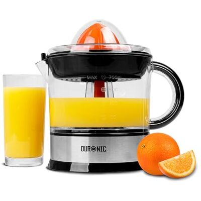 Duronic JE407 Elektrische citruspers, 40 W, inhoud 700 ml, 2 verwisselbare kegels, verstelbaar filter voor de pulp, ideaal voor citrusvruchtensap, sinaasappel, citroenen, vers fruit Duronic JE407 Elektrische citruspers, 40 W, inhoud 700 ml, 2 verwisselbare kegels, verstelbaar filter voor de pulp, ideaal voor citrusvruchtensap, sinaasappel, citroenen, vers fruit