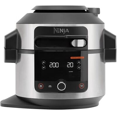 Ninja Foodi SmartLid Multicooker, OL550EU, 11-in-1 Multifunctionele snelkookpan, hogedrukkoken, luchtfriteuse, gecombineerde stoom, slowcooker, grillen, koken, staal Ninja Foodi SmartLid Multicooker, OL550EU, 11-in-1 Multifunctionele snelkookpan, hogedrukkoken, luchtfriteuse, gecombineerde stoom, slowcooker, grillen, koken, staal