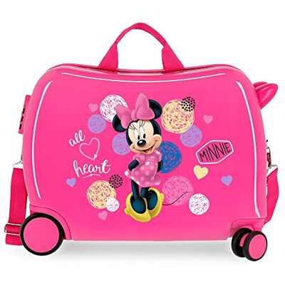 Disney Kinderkoffer met 2 multidirectionele wielen, Fuchsia, Hart koffer Disney Kinderkoffer met 2 multidirectionele wielen, Fuchsia, Hart koffer