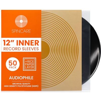 SPINCARE 50x 12 Inch (30cm) Antistatisch Vinyl LP Binnenhoezen AUDIOPHILE 33 Toeren Gevoerde Langspeelplaat Vervangt Papieren Hoezen En Past In Kartonnen Binnenstuk Archiefkwaliteit Insert papier de riz blanc HDPE antistatique 3 couches Ajuste SPINCARE 50x 12 Inch (30cm) Antistatisch Vinyl LP Binnenhoezen AUDIOPHILE 33 Toeren Gevoerde Langspeelplaat Vervangt Papieren Hoezen En Past In Kartonnen Binnenstuk Archiefkwaliteit Insert papier de riz blanc HDPE antistatique 3 couches Ajuste