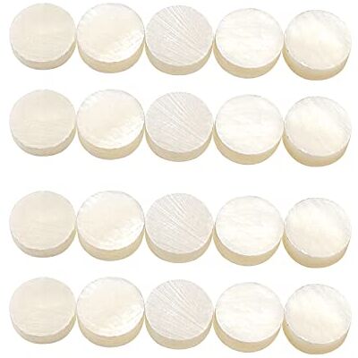 Create idea 20 stuks 6 mm parelmoer abalone markeringen voor gitaar, ukelele, bas, mandoline, banjo, wit Create idea 20 stuks 6 mm parelmoer abalone markeringen voor gitaar, ukelele, bas, mandoline, banjo, wit