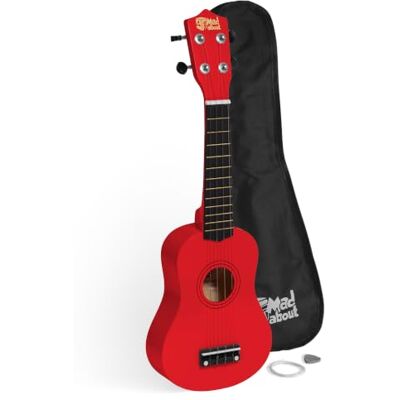 Mad About SU8 Sopraan Ukulele met gratis gigbag, pick en reservesnaren geweldig voor scholen en beginners, nu met Carbon Black Strings voor verbeterde Tuning rood Comprend housse, médiator et cordes de rechange, avec cordes carbone noires pour un meille Mad About SU8 Sopraan Ukulele met gratis gigbag, pick en reservesnaren geweldig voor scholen en beginners, nu met Carbon Black Strings voor verbeterde Tuning rood Comprend housse, médiator et cordes de rechange, avec cordes carbone noires pour un meille