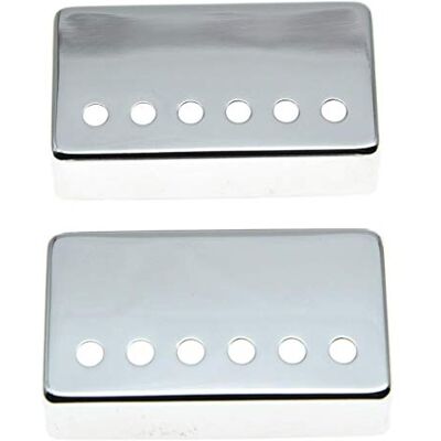 KAISH Set van 2 Humbucker 50 mm/52 mm Epiphone Les Paul Gitaarafdekkingen Messing Chroom KAISH Set van 2 Humbucker 50 mm/52 mm Epiphone Les Paul Gitaarafdekkingen Messing Chroom