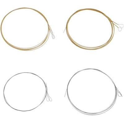 SG Store Set van 2 mandoline-snaren (.010-.034) met lusuiteinde M101, touwlengte 74,5 cm, roestvrij staal, zilverkleurig, glanzend SG Store Set van 2 mandoline-snaren (.010-.034) met lusuiteinde M101, touwlengte 74,5 cm, roestvrij staal, zilverkleurig, glanzend