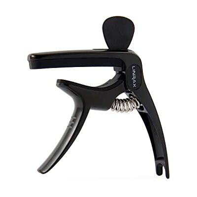 LINRAX C1 Gitaarcapodaster, 3-in-1 gitaarcapo-legering met plectrumhouder en brugpintrekker, capos voor akoestische gitaar, elektrische gitaar, bas, ukelele, banjo, mandoline, zwart LINRAX C1 Gitaarcapodaster, 3-in-1 gitaarcapo-legering met plectrumhouder en brugpintrekker, capos voor akoestische gitaar, elektrische gitaar, bas, ukelele, banjo, mandoline, zwart