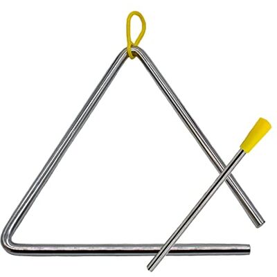 TRIXES 17,8 cm muziekinstrumentdriehoek, speel met percussie-instrumenten zoals drum, klokken, xylofoon, maracas, glockenspiel, geschikt voor volwassenen, kinderen en peuters, speelgoedset voor kinderen TRIXES 17,8 cm muziekinstrumentdriehoek, speel met percussie-instrumenten zoals drum, klokken, xylofoon, maracas, glockenspiel, geschikt voor volwassenen, kinderen en peuters, speelgoedset voor kinderen
