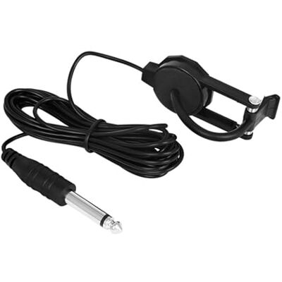 Saddgo Clip-on piëzo-microfoon voor viool en ukelele met 6,35 mm audio-aansluitingen en 2,8 m audiokabel Saddgo Clip-on piëzo-microfoon voor viool en ukelele met 6,35 mm audio-aansluitingen en 2,8 m audiokabel