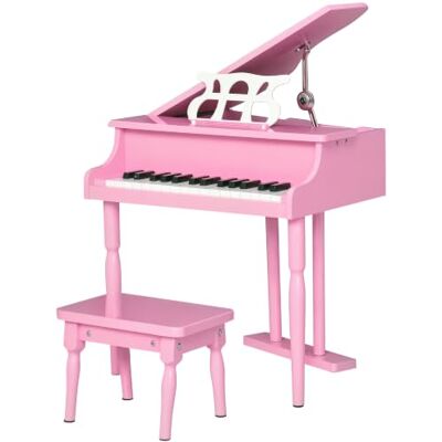 HOMCOM Staartpiano voor kinderen, van hout, 30 toetsen, muziekstandaard Pianotoetsenbord voor kinderen, muziekinstrument HOMCOM Staartpiano voor kinderen, van hout, 30 toetsen, muziekstandaard Pianotoetsenbord voor kinderen, muziekinstrument