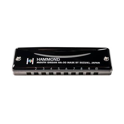 Hammond Suzuki HA20Bb mondharmonica en si bemol 10 gaten zwart Hammond Suzuki HA20Bb mondharmonica en si bemol 10 gaten zwart