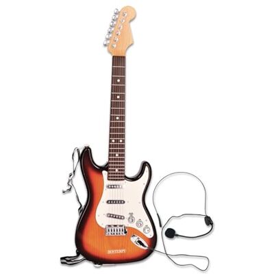 Bontempi Rock On Draadloze Elektronische Rock Gitaar Met microfoon, schouderriem en vooraf ingestelde stukken, 67 cm Bontempi Rock On Draadloze Elektronische Rock Gitaar Met microfoon, schouderriem en vooraf ingestelde stukken, 67 cm