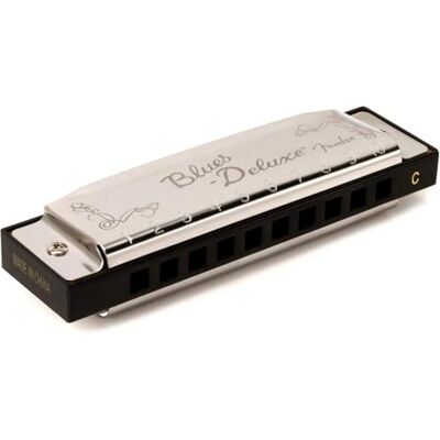 Fender Blues Deluxe mondharmonica C Ideale mondharmonica blues voor beginners, met beschermhoes, klassiek geluid, robuuste constructie, diatonisch 10 gaten Fender Blues Deluxe mondharmonica C Ideale mondharmonica blues voor beginners, met beschermhoes, klassiek geluid, robuuste constructie, diatonisch 10 gaten
