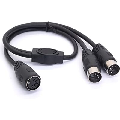 HTGuoji MIDI Y splitterkabel, 5-polige DIN aansluiting naar dubbele stekker, MIDI-kabel voor MIDI-mixers, MIDI-toetsenborden, muziekmixers, elektronische piano's HTGuoji MIDI Y splitterkabel, 5-polige DIN aansluiting naar dubbele stekker, MIDI-kabel voor MIDI-mixers, MIDI-toetsenborden, muziekmixers, elektronische piano's