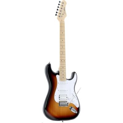 WOODBRASS ST100 Sunburst Elektrische gitaar, multifunctionele gitaar, ideaal voor beginners, ST vorm corpus Amerikaanse lindehout, esdoorn toets, rock, pop, funk, country, hard, metal WOODBRASS ST100 Sunburst Elektrische gitaar, multifunctionele gitaar, ideaal voor beginners, ST vorm corpus Amerikaanse lindehout, esdoorn toets, rock, pop, funk, country, hard, metal