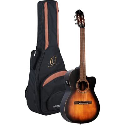 Ortega Guitars Ortega Private Room Series Thinline Elektrische akoestische gitaar Full Size Slim Neck Spruce/Oude Mahonie Burst Ortega Guitars Ortega Private Room Series Thinline Elektrische akoestische gitaar Full Size Slim Neck Spruce/Oude Mahonie Burst