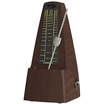LINRAX M2 Mechanische metronoom voor piano, gitaar, bass, ukelele, viool, batterij, drum, saxofoon en andere muziekinstrumenten, tempo en beat-track, luid geluid, hoge nauwkeurigheid, houtnerf LINRAX M2 Mechanische metronoom voor piano, gitaar, bass, ukelele, viool, batterij, drum, saxofoon en andere muziekinstrumenten, tempo en beat-track, luid geluid, hoge nauwkeurigheid, houtnerf