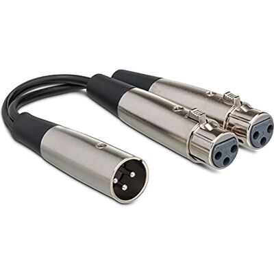 Hosa YXF-119 Y-kabel XLR3H naar XLR3F, zwart Hosa YXF-119 Y-kabel XLR3H naar XLR3F, zwart