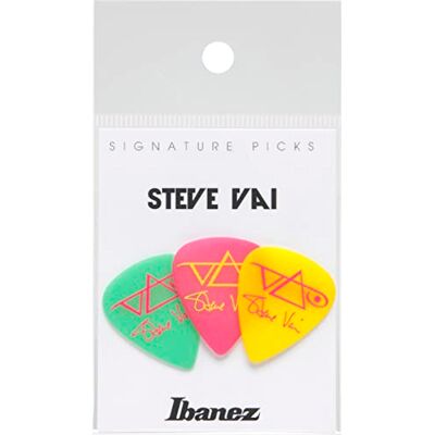 Ibanez B1000SV-GPY Signature Steve Vai plectrum, 1,0 mm, groen/roze/geel, 3 stuks Ibanez B1000SV-GPY Signature Steve Vai plectrum, 1,0 mm, groen/roze/geel, 3 stuks