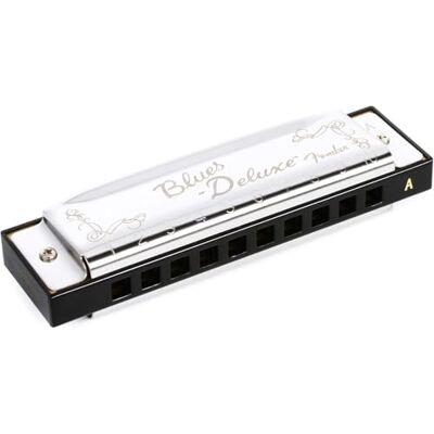 Fender Blues Deluxe mondharmonica, diatonisch, 10 gaten, met koffer 10-gaats diatonische mondharmonica voor beginners met etui, klassiek bluesgeluid, ideaal voor beginners Fender Blues Deluxe mondharmonica, diatonisch, 10 gaten, met koffer 10-gaats diatonische mondharmonica voor beginners met etui, klassiek bluesgeluid, ideaal voor beginners