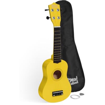 Mad About SU8 Sopraan Ukulele met gratis gigbag, pick en reservesnaren geweldig voor scholen en beginners, nu met Carbon Black Strings voor verbeterde Tuning geel Comprend housse, médiator et cordes de rechange, avec cordes en fluorocarbone pour un meil Mad About SU8 Sopraan Ukulele met gratis gigbag, pick en reservesnaren geweldig voor scholen en beginners, nu met Carbon Black Strings voor verbeterde Tuning geel Comprend housse, médiator et cordes de rechange, avec cordes en fluorocarbone pour un meil
