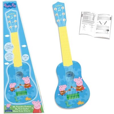 Lexibook , Peppa Pig K200PPLXB Mijn eerste gitaar voor kinderen, 6 nylon snaren, 53,3 cm lang, inclusief gids, blauw/geel Lexibook , Peppa Pig K200PPLXB Mijn eerste gitaar voor kinderen, 6 nylon snaren, 53,3 cm lang, inclusief gids, blauw/geel