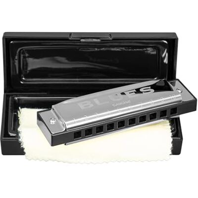 CASCHA Mondharmonica in C, diatonische blues, instrument voor volwassenen, kinderen en beginners met etui CASCHA Mondharmonica in C, diatonische blues, instrument voor volwassenen, kinderen en beginners met etui