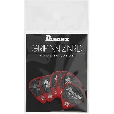 Ibanez Grip Wizard Series Sand Grip Heavy Flat Pick Rood Set van 6 (PPA16HSG-RD) Ibanez Grip Wizard Series Sand Grip Heavy Flat Pick Rood Set van 6 (PPA16HSG-RD)