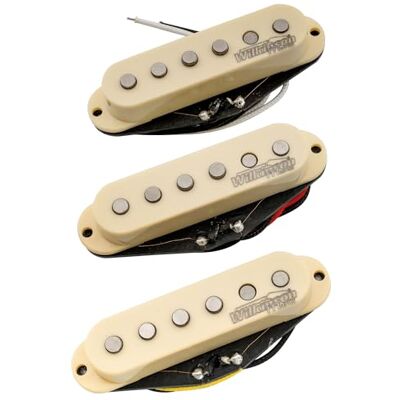 Musiclily Wilkinson Tonality Vintage Staggered Magneet Alnico 5 Pickups Enkele Spoel Pickups Set voor Strat Style Elektrische Gitaar, Crème Musiclily Wilkinson Tonality Vintage Staggered Magneet Alnico 5 Pickups Enkele Spoel Pickups Set voor Strat Style Elektrische Gitaar, Crème