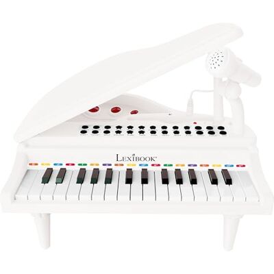 Lexibook Mijn Eerste Piano Piano voor kinderen, Verlichtingstoetsen, Leermodus, 29 x 31 cm, Tempo- en Volumeaanpassing, 3+, wit, K731 Lichtgevende toetsen, leermodus, tempo en volume, 29 x 31 cm Lexibook Mijn Eerste Piano Piano voor kinderen, Verlichtingstoetsen, Leermodus, 29 x 31 cm, Tempo- en Volumeaanpassing, 3+, wit, K731 Lichtgevende toetsen, leermodus, tempo en volume, 29 x 31 cm