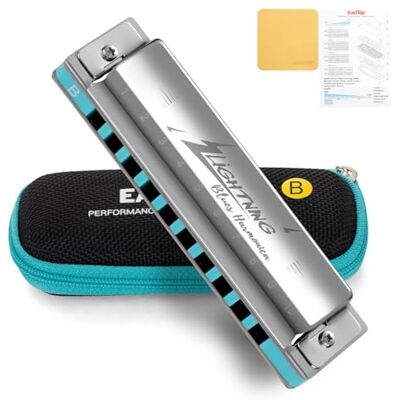 East top Geavanceerde diatonische harmonica in Si-sleutel met 10 gaten met zilveren schaal voor volwassenen, professionals en studenten East top Geavanceerde diatonische harmonica in Si-sleutel met 10 gaten met zilveren schaal voor volwassenen, professionals en studenten