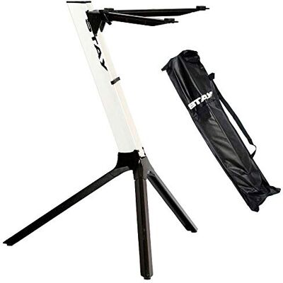 STAY MUSIC STAY Compacte toetsenbordstandaard met één niveau, met tas, wit STAY MUSIC STAY Compacte toetsenbordstandaard met één niveau, met tas, wit