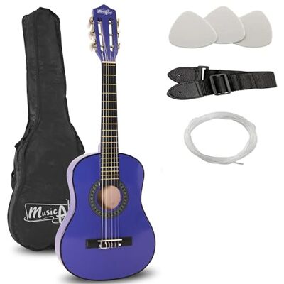 Music Alley MA-52 Junior Gitaar Voor Leeftijden 3 tot 7 -,Halve maat,Blauw Nylon snaar kindergitaar met hoes en online cursus voor jonge beginners, school en praktijk thuis Music Alley MA-52 Junior Gitaar Voor Leeftijden 3 tot 7 -,Halve maat,Blauw Nylon snaar kindergitaar met hoes en online cursus voor jonge beginners, school en praktijk thuis