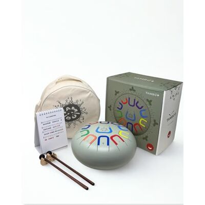 JUEGACONMIGO Drum Plus stalen tongtrommel 25 cm metalen tongtrommel 11 noten handpan drum metalen slaginstrument (groen) JUEGACONMIGO Drum Plus stalen tongtrommel 25 cm metalen tongtrommel 11 noten handpan drum metalen slaginstrument (groen)