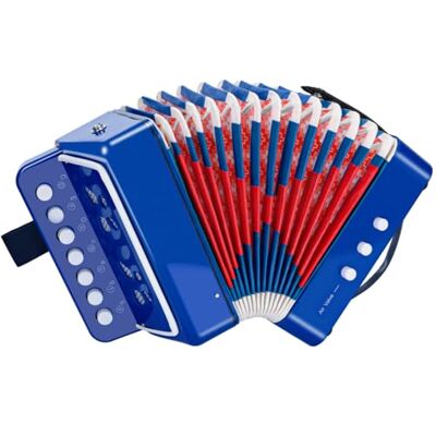 TLGREEN Accordeon voor kinderen, accordeon met 10 toetsen met riemen, accordeon muziekinstrument voor beginners, accordeon volwassenen en kinderen vanaf 3 jaar, blauw TLGREEN Accordeon voor kinderen, accordeon met 10 toetsen met riemen, accordeon muziekinstrument voor beginners, accordeon volwassenen en kinderen vanaf 3 jaar, blauw