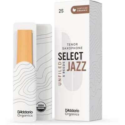 D'Addario Organic Select Jazz Onfiled Tenor Bladeren Saxofoon – Saxbladeren – het eerste en enige biologische riet – 2 zacht, 5 verpakkingen D'Addario Organic Select Jazz Onfiled Tenor Bladeren Saxofoon – Saxbladeren – het eerste en enige biologische riet – 2 zacht, 5 verpakkingen