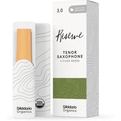 D'Addario Organique Reserve Tenor Saxofoonrietjes – rietjes sax – 3,0 sterkte, 5 verpakkingen D'Addario Organique Reserve Tenor Saxofoonrietjes – rietjes sax – 3,0 sterkte, 5 verpakkingen