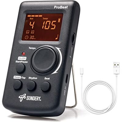 Sondery Digitale metronoom en gitaar piano batterij, spraaktelling optie en Spraakteloptie en 3 soorten digitale geluiden, metronoom voor alle instrumenten Sondery Digitale metronoom en gitaar piano batterij, spraaktelling optie en Spraakteloptie en 3 soorten digitale geluiden, metronoom voor alle instrumenten