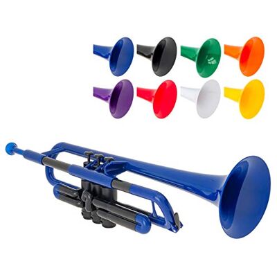 PINSTRUMENTS pTrumpet PTRUMPET1B Trompet van kunststof, blauw PINSTRUMENTS pTrumpet PTRUMPET1B Trompet van kunststof, blauw