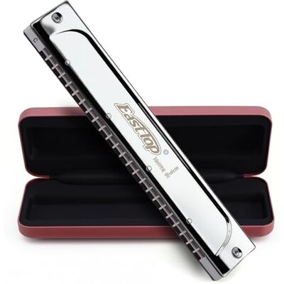 East top T2406S Professionele tremolo mondharmonica met 24 gaten in C voor volwassenen, professionele spelers en studenten East top T2406S Professionele tremolo mondharmonica met 24 gaten in C voor volwassenen, professionele spelers en studenten