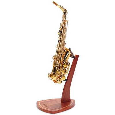 Musbeat houten saxofoonstandaard met handgemaakte zware basis, cadeau voor tenorsaxofoon met 2 zachte siliconen juks, mahoniehouten vloer Musbeat houten saxofoonstandaard met handgemaakte zware basis, cadeau voor tenorsaxofoon met 2 zachte siliconen juks, mahoniehouten vloer