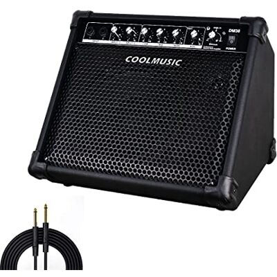 COOLMUSIC DM30 AMP Elektronische batterijversterker 30 W met AUX-ingang en Bluetooth, 2 ingangen, 3-bands equalizer en DI OUT COOLMUSIC DM30 AMP Elektronische batterijversterker 30 W met AUX-ingang en Bluetooth, 2 ingangen, 3-bands equalizer en DI OUT
