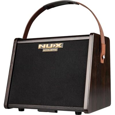 NUX AC-25 Draagbare akoestische versterker 25 W batterij-aangedreven gitaar en spraakversterker met Bluetooth, reverb, equalizer en stemapparaat Compact voor zaken, repetities en kleine NUX AC-25 Draagbare akoestische versterker 25 W batterij-aangedreven gitaar en spraakversterker met Bluetooth, reverb, equalizer en stemapparaat Compact voor zaken, repetities en kleine