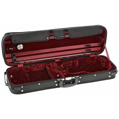 GEWA Violinkoffer Liuteria Atlanta, thermokern, waterdicht, met notentas, zwart, binnenzak, rood 4/4 GEWA Violinkoffer Liuteria Atlanta, thermokern, waterdicht, met notentas, zwart, binnenzak, rood 4/4