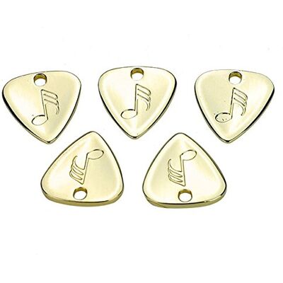 Dilwe 5 stuks metalen plectrums voor akoestische gitaar, elektrische gitaar, ukelele (goud) Dilwe 5 stuks metalen plectrums voor akoestische gitaar, elektrische gitaar, ukelele (goud)