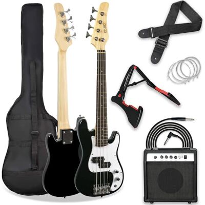 3rd Avenue 3/4 Grootte Mini Elektrische Bass Gitaar Gitaar Beginner Set Met 15 W Versterker, Tas, Kabel, Riem, Houder En Reservetouwen Zwart 3rd Avenue 3/4 Grootte Mini Elektrische Bass Gitaar Gitaar Beginner Set Met 15 W Versterker, Tas, Kabel, Riem, Houder En Reservetouwen Zwart