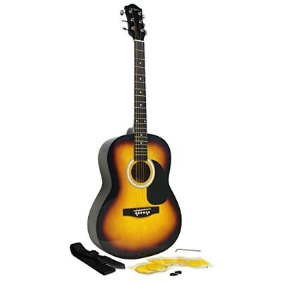 Martin Smith Akoestische gitaarset met gitaarplectrums en Sunburst-gitaarband Martin Smith Akoestische gitaarset met gitaarplectrums en Sunburst-gitaarband