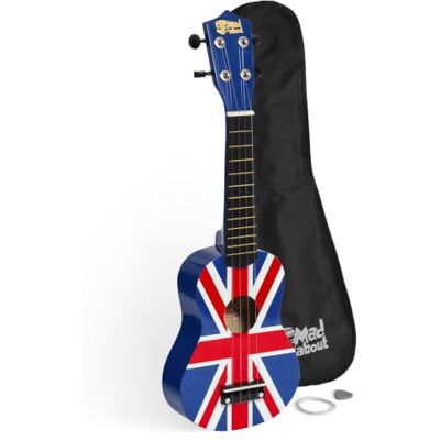 Mad About SU8 Sopraan Ukulele met gratis gigbag, pick en reservesnaren geweldig voor scholen en beginners, nu met Carbon Black Strings voor verbeterde Tuning Union Jack Étui, médiator et cordes de rechange inclus, avec des cordes en fluorocarbone pour u Mad About SU8 Sopraan Ukulele met gratis gigbag, pick en reservesnaren geweldig voor scholen en beginners, nu met Carbon Black Strings voor verbeterde Tuning Union Jack Étui, médiator et cordes de rechange inclus, avec des cordes en fluorocarbone pour u