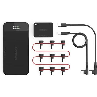 D'Addario XPND Accessoires Pedaaldrumset met internationale stopcontacten, adapter type C/G/F/I gitaarpedaalvoeding USB-laadbatterij met madeliefjesketting D'Addario XPND Accessoires Pedaaldrumset met internationale stopcontacten, adapter type C/G/F/I gitaarpedaalvoeding USB-laadbatterij met madeliefjesketting